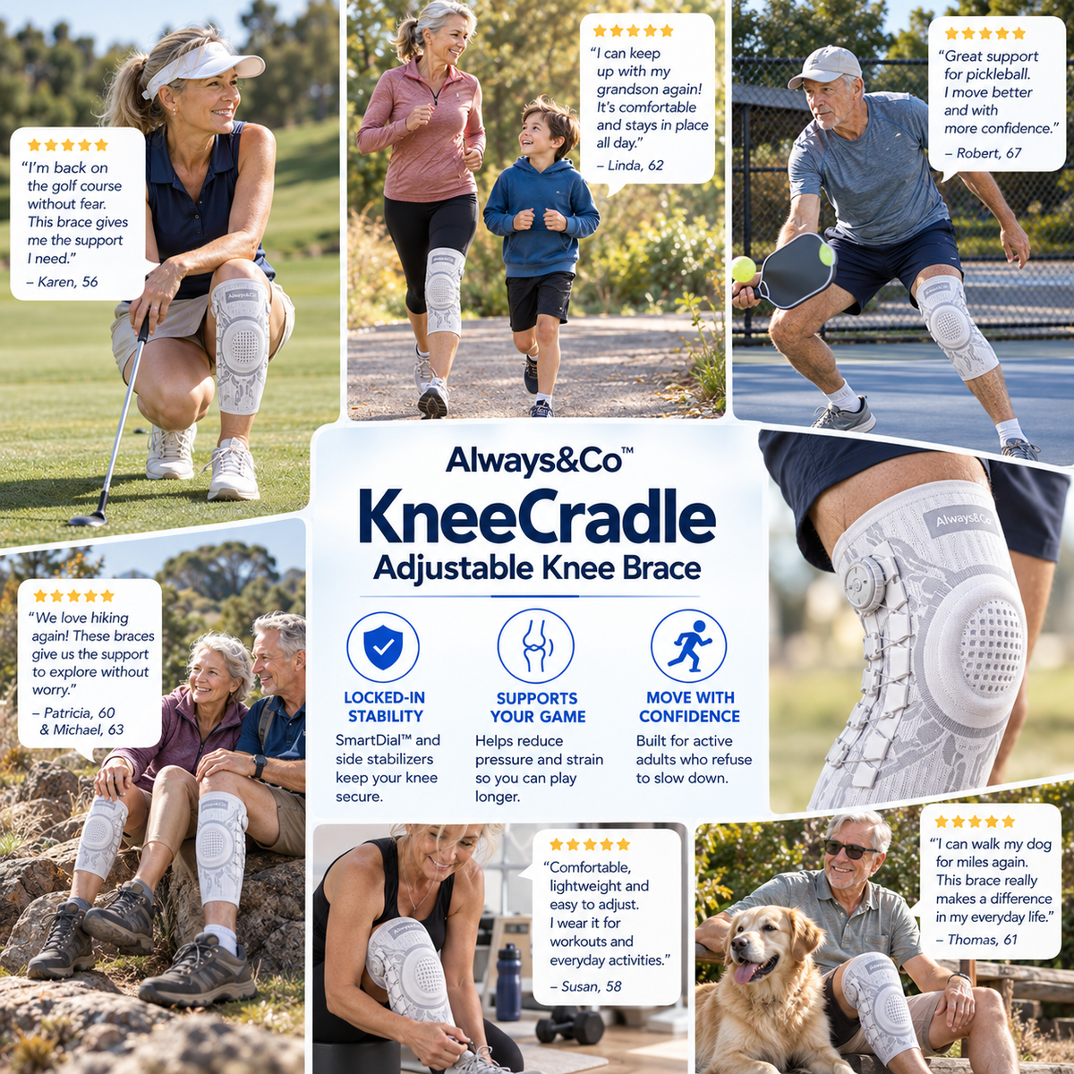 Always&Co™ KneeCradle Adjustable Knee Brace