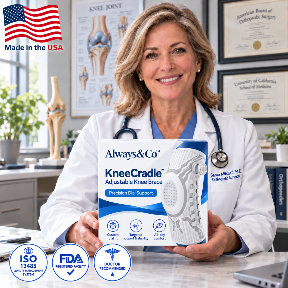 Always&Co™ KneeCradle Adjustable Knee Brace