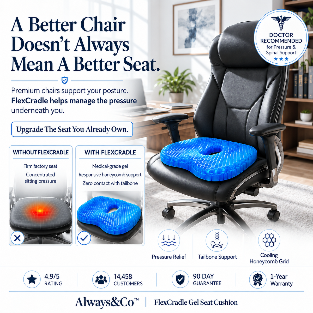 Always&Co™ FlexCradle Gel Seat Cushion