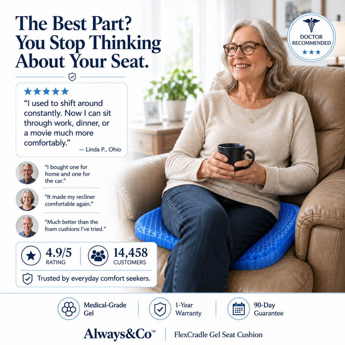 Always&Co™ FlexCradle Gel Seat Cushion