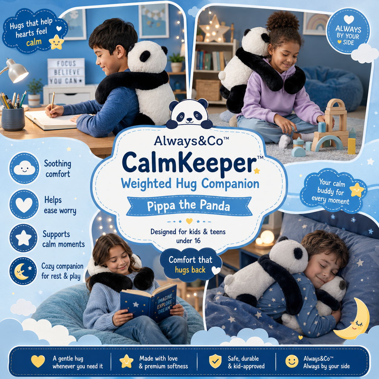 CalmKeeper™ Weighted Hug Companion - Pippa the Panda|Always&Co™