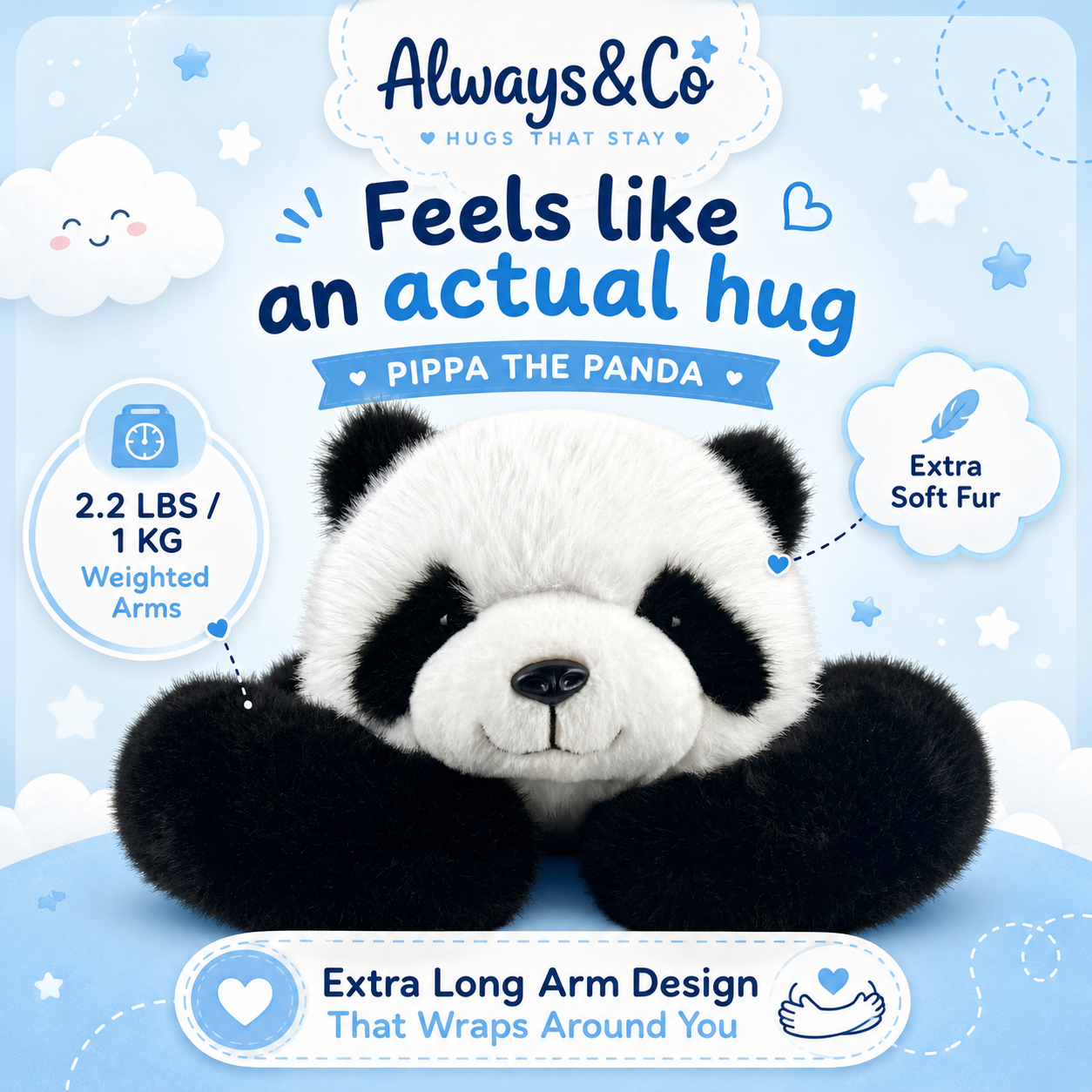 CalmKeeper™ Weighted Hug Companion - Pippa the Panda|Always&Co™