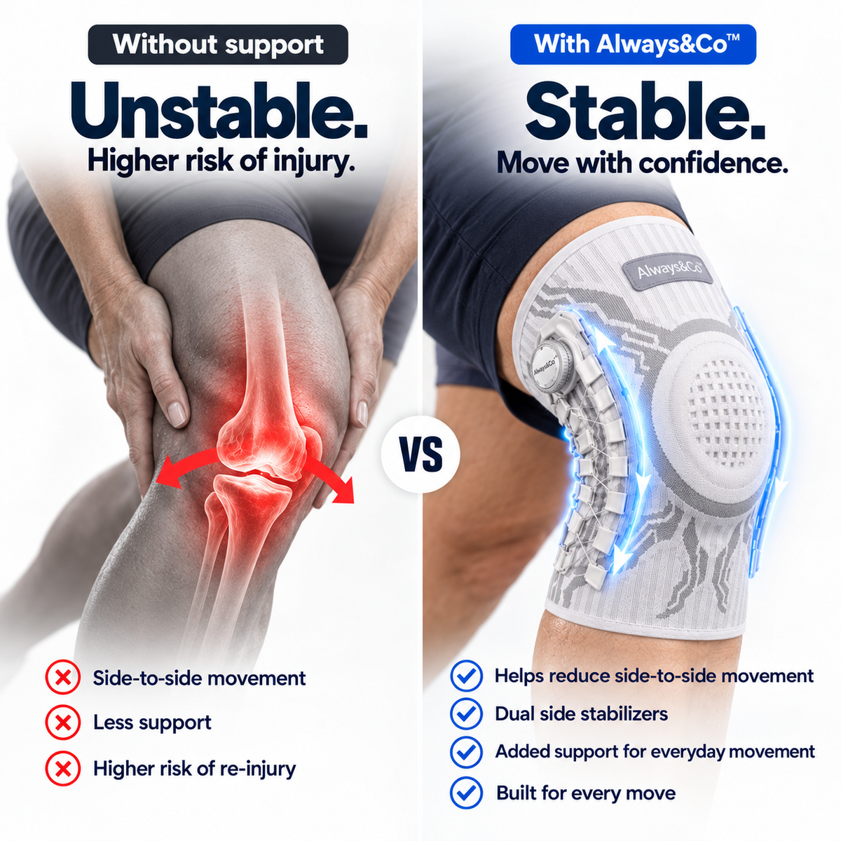Always&Co™ KneeCradle Adjustable Knee Brace